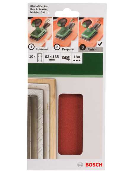 Titan Shop |Set 10 foi abrazive 93x185mm, R180, 8 gauri Bosch