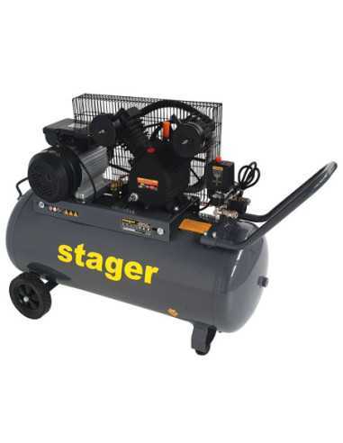 Titan Shop |Compresor aer, 100L, 8bar, 324L/min, monofazat, angrenare curea Stager HMV0.25/100