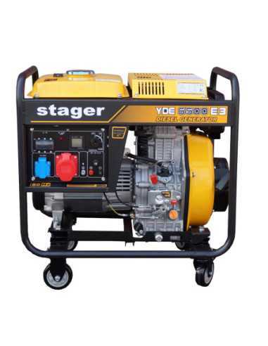 Titan Shop |Generator open frame 5.5kW, trifazat, diesel, pornire la cheie Stager YDE6500E3