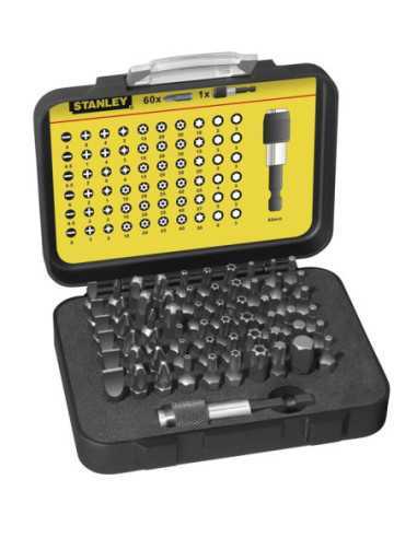 Titan Shop |Set 61 piese 1/4\" - biti drepti, PH, PZ, Torx, Torx tamper, hexagonali Stanley 1-13-902