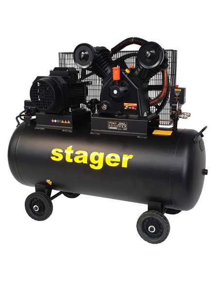 Titan Shop |Compresor aer 200L 10bar 600L/min trifazat angrenare curea Stager HMV0.6/200-10