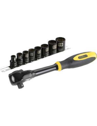 Titan Shop |Set 3/8 sfm de 9 tubulare cu clichet Stanley 0-94-606