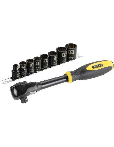 Titan Shop |Set 3/8 sfm de 9 tubulare cu clichet Stanley 0-94-606