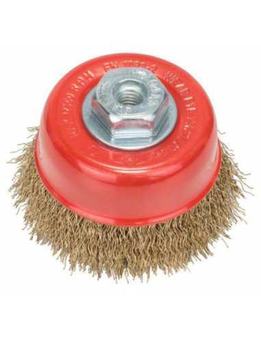 Titan Shop |Perie-oala de sarma ondulata 75 cu invelis din alama 75mmx0,3mm, M10