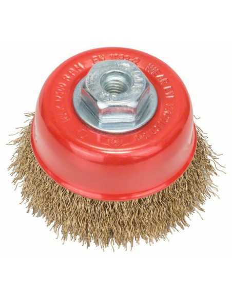 Titan Shop |Perie-oala de sarma ondulata 75 cu invelis din alama 75mmx0,3mm, M10