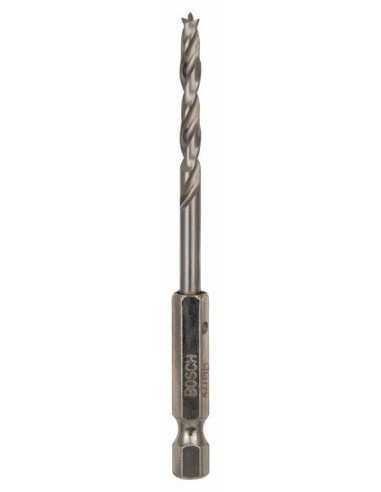 Titan Shop |Burghiu spiral pentru lemn cu tija hexagonala 1/4\" 4x43x88mm