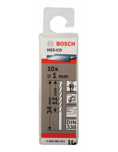 Titan Shop |Burghie pentru metal HSS-Co DIN 338, 1x12x34mm, set 10 buc.