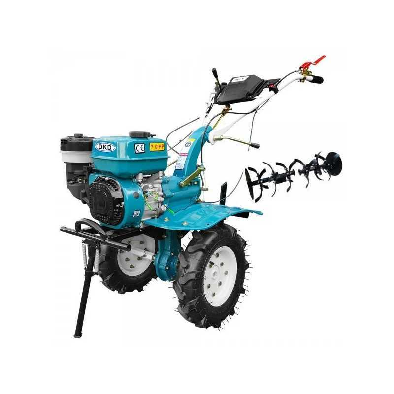 Titan Shop |Motocultor Dakard HS1000B 7CP cu far, roti de cauciuc si set freze
