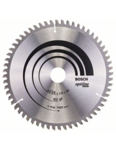 Titan Shop |Panza ferastrau circular Optiline Wood, 216x30x2.8mm, 60T Bosch