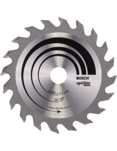 Titan Shop |Panza ferastrau circular Optiline Wood, 140x20x2.4mm, 20T, reductie 12.7mm Bosch