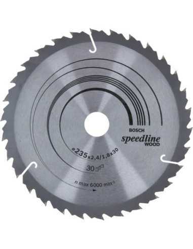 Titan Shop |Panza ferastrau circular Speedline Wood, 235X30x2.4mm, 30T, reductie 25mm Bosch